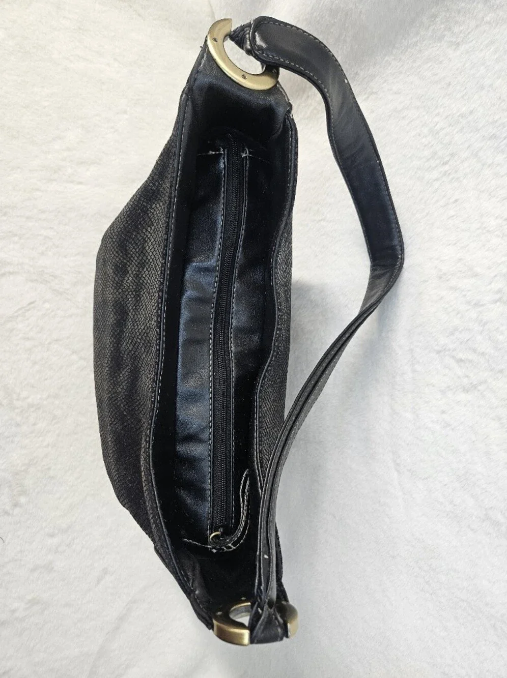 Y2K Style Python Embossed Hobo Bag